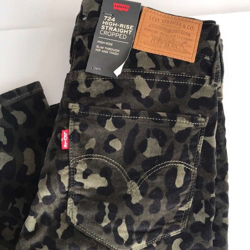 Levi’s 724 Velvet High-Rise Animal Print Jeans